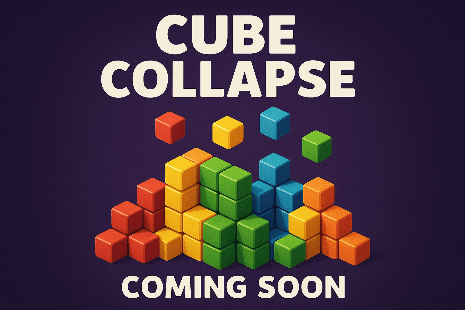 Cube Collapse gameplay showing chain reaction of collapsing cubes