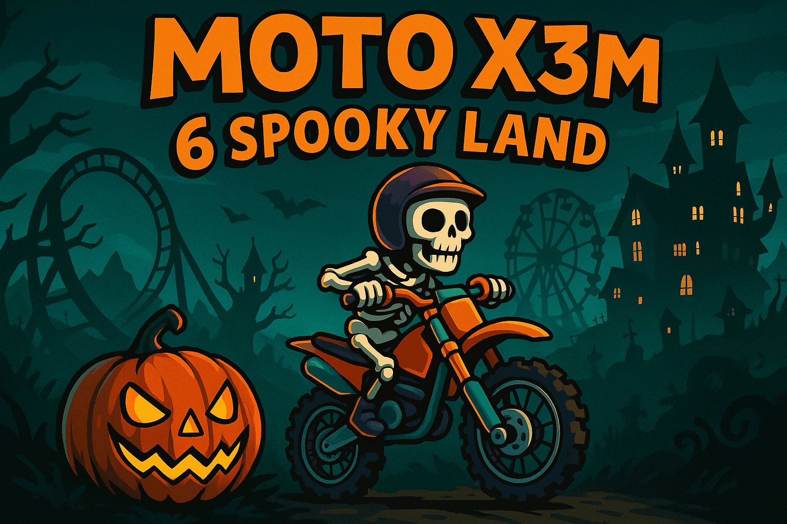 Moto X3M 6: Spooky Land gameplay